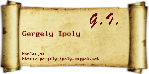 Gergely Ipoly névjegykártya